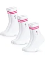 Produktbild: Occulto Damen & Herren Motiv Tennissocken mit Streifen 3er Pack (Modell: Summer), Statement Tennis Socken Wildberry 35-38