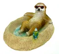 Produktbild: Kremers Schatzkiste Erdmännchen Eddy Vogeltränke Figur Gartenfigur 31cm Meercat Tierfigur