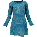 Produktbild: Guru-Shop Midikleid Besticktes Boho chic Minikleid, Tunika mit.. alternative Bekleidung blau XL