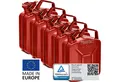 Produktbild: BW Benzinkanister Metall Kraftstoffkanister 5x 5 Liter - Rot - RAL 3000 (nach NATO Standard, Made in Europe), TÜV-geprüft und UN-Zulassung