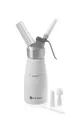 Produktbild: HENDI Sahnespender, Inklusive Set aus 3 Polypropylen Spritztüllen und Reinigungsbürste, Sahne-Mousses-Desserts-kalten Schäumen, 0,25L, ø80x(H)200mm, Aluminium, Weiß
