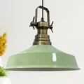 Produktbild: bamyum Asletl Hängelampe Industrial aus Metall Ø41 cm, Küchenlampe Vintage, Hängelampe Esstisch E27, Pendelleuchte Minzgrün, Wohnzimmerlampe Hängend Vintage, Pendelleuchte Esstisch
