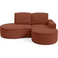 Produktbild: BETTSO FLOW Ecksofa mit abgerundeten Seiten mit Kissen rot in Curio Stoff Rechts - Rot