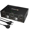 Produktbild: Dual Monitor KVM Switch HDMI 2 Port 4K@30Hz KVM Switch 2 Monitore für 2 Compu...