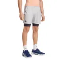 Produktbild: adidas Tennishose Pro Aeroready 2in1 (Short+Tight) grau/schwarz Herren, Größe: XXL
