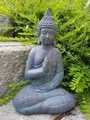 Produktbild: K&L Wall Art Buddhafigur Buddha Gartenfigur Feng Shui Deko Statue Mönch Steinfigur, Zen Wellness Figurine Metalloptik