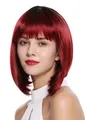 Produktbild: WIG ME UP Damenperücke Perücke Frau kurz Bob Longbob Pony Ombre Schwarz Rot Sexy