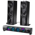 Produktbild: Audiocore AC955 PC-Lautsprecher 2.0 (6 W, Soundbar-Funktion [Modulare Verbindung] RGB-Bleuchtung 6W) schwarz