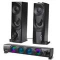 Produktbild: Lautsprecher mit Soundbar Funktion RGB Hintergrundbeleuchtung Stereo 2 in 1