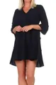 Produktbild: VERO MODA Damen Viskose Mini-Kleid Tunika 3/4 Arm VMEasy Joy 10297359 Black S