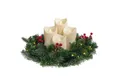 Produktbild: BONETTI Adventskranz Künstlicher Adventskranz mit Lichterkette und 4 LED Kerzen, batteriebetrieben, Ø 40cm, Tannenkranz mit Zapfen, Beeren, flammenlos
