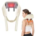 Produktbild: Elektrisches Nackenmassagegerät mit Wärme - Shiatsu Massagegerät für Nacken, Schulter und Rücken - Kabellos, 2 Modi, Deep Tissue 4D für Nackenschmerzen