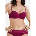 Produktbild: Conturelle T-Shirt-BH Florentine (1-tlg) Balconette-BH - Florale Spitze, Soft Cups mit Bügel, Angenehmer Halt lila 90