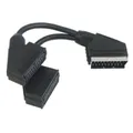 Produktbild: SCHWAIGER® SCART Y-Verteiler – 21-polig – Stecker auf 2× Buchse – Audio & Video Splitter für TV & Wiedergabegeräte