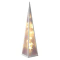 Produktbild: Spetebo LED Pyramide 60 cm mit rotierenden Sternen - 20 warmweiße LEDs - Deko Stern Lichtkegel inkl. Holografie Effekt