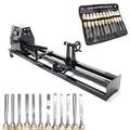 Produktbild: Drechselbank 350W & Schnitzeisen-Set 12tlg. u.a. mit Flachbeitel & Hohlbeitel