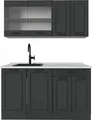 Produktbild: Singleküche Vicco R-Line Anthrazit Landhaus 140 cm , AP Marmor, Model 53476