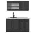 Produktbild: Vicco Küchenzeile R-Line, Anthrazit Landhaus/Anthrazit, 140 cm, AP Marmor