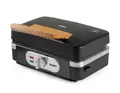 Produktbild: DOMO DO9278C Multifunktionsgerät 3-in-1 - Sandwichmaker - Waffeleisen - Kontaktgrill - 1100W - Mattes Design in Schwarz mit Holzgriff