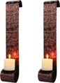 Produktbild: 2er-Set Wandleuchter aus Metall Kerzenständer Wanddekoration 57 cm - Bronze