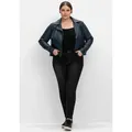 Produktbild: Lederjacke SHEEGO, Damen, Gr. 46, blau (nachtblau), 100% Lammnappaleder, unifarben, Jacken