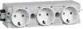 Produktbild: Hager GS30009016 Steckdose, 3-fach, mit Wago Steck-/Klemmtechnik, C-Profil, verkehrsweiß