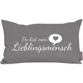 Produktbild: Zierkissen Dekokissen Sofakissen Kissen Lieblingsmensch Grau 30 x 50 cm