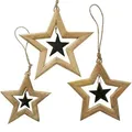 Produktbild: B. 3tlg Set 3 Deko-Anhänger Nurto aus Holz, Stern - 2025150