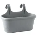 Produktbild: KONZEPT Balkon Blumenkasten mit Halterung – 37 cm Langer Balkonkasten für Geländer, 6,2 L aus wetterfestem Kunststoff, Grau