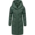 Produktbild: Ragwear Steppmantel Natalka Soft YOUMODO Warmer Wintermantel mit hohem Kragen und Kapuze grün M (38)