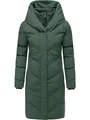 Produktbild: Ragwear Damen Langer Wintermantel warmer Steppmantel mit hohem Kragen und Kapuze Natalka Soft YOUMODO Pine Green Gr. M