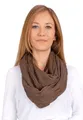 Produktbild: Weicher und leichter Damen Loop Schal Uni Farben Rundschal Ganzjahres Schal Schlauchschal Accessoires - Carina (P7 braun)