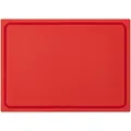 Produktbild: Muvell Schneidebrett Kunststoff HDPE500 | rot 35x25x2 cm | Schneidbrett | Gastro Profi HACCP rohes Fleisch Küchenbrett | 1 Seite mit Saftrinne |