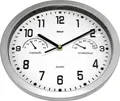 Produktbild: Mebus Quarz-Wanduhr mit Thermo-/Hygrometer
