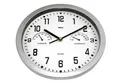 Produktbild: Mebus Quarz Wanduhr Silber Ø22,5cm Thermometer Hygrometer Analog Kunststoff
