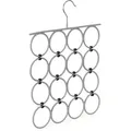 Produktbild: Relaxdays Schalhalter, faltbarer Schalbügel für Tücher, 16 Ringe, platzsparender Organizer Kleiderschrank, Metall, grau