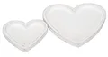 Produktbild: Posiwio dekoratives Tablett-Set Herz aus Holz Shabby weiß als 2-er Set