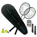 Produktbild: TalbotTorro Badminton Set Professional I 2 CarbonSchläger I 2 Federbälle I 2 ...