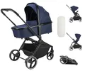 Produktbild: Booboo Kinderwagen Jazzi 2 in 1 Kombi-Kinderwagen inkl. Babywanne mit Matratze, Sportwagen, Sportsitz mit Liegefunktion, Zusammenklappbar - Navy