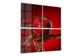 Produktbild: DEQORI Glasbild 'Flüssigkeit trifft Apfel', 'Flüssigkeit trifft Apfel', Glas Wandbild Bild schwebend modern