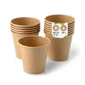 Produktbild: 50 Stück Kaffeebecher Pappbecher 150ml / 6 oz Ø 80 mm braun - Einwegbecher pl...