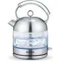 Produktbild: Severin Glas-Wasserkocher Retro WK 3459 gebürstetschwarzsilber  Wasserkocher Wasserkocher Mit Temperatureinstellung Wasserkocher Retro Wasserkoche...