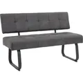 Produktbild: Hela Tische, Sitzbank LUISE mit Rückenlehne - Bezug Mikrofaser Anthrazit -Komfortsitz mit Federkorb -Kufen Gestell -240 kg belastbar -Maß 140x64x... - Dunkelgrau