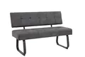 Produktbild: Hela Tische, Sitzbank mit Rückenlehne Luise, Mikrofaser Anthrazit, Metal-Kufengestell Anthrazit, Komfortsitz Federkorb 140x64x90cm