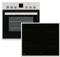 Produktbild: Sharp K-62D19IM0-EU Einbau Herdset 60 cm 69 L EEK A Glaskeramik Kochfeld 4 Kochzonen Bräterzone Heißluft Edelstahl Schwarz