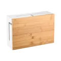 Produktbild: Kabelmanagement-Box mit magnetischem Bambus-Deckel und Kabelbindern- Elegante...