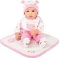 Produktbild: Small foot 11237 - Puppe Hanna mit weiß/rosa Zubehör, Weichkörper-Puppe, 40cm