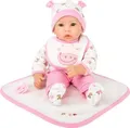 Produktbild: Small foot 11237 - Puppe Hanna mit weiß/rosa Zubehör, Weichkörper-Puppe, 40cm