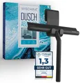 Produktbild: Duschabzieher aus Silikon, schwarz – Abzieher für Dusche mit Halterung ohne B...