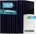 Produktbild: SUNNIVA® 7.0 kW Solaranlage, 14x 500 W Solarmodule Fullblack Bifacial, Wechselrichter SolarEdge SE7K (3-phasig)